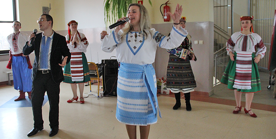 Goście z Ukrainy w Tomickim gimnazjum