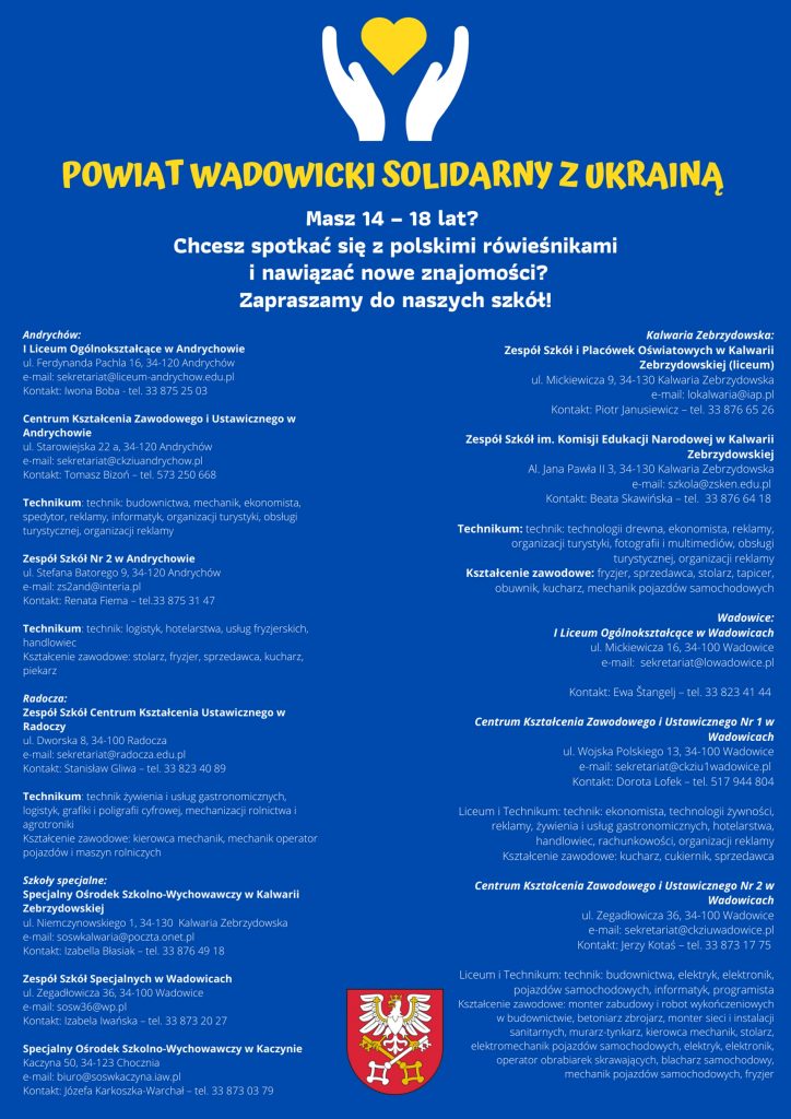 Powiat wadowicki solidarny z Ukrainą